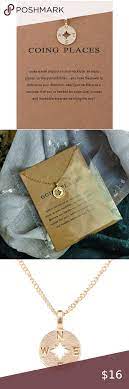 Make A Wish Going Places Compass Gold Necklace Inspirational Necklace Womens Jewelry Necklace Compass Pendant