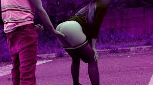 Baise rapide en bas au milieu de la rue pour un peu de sperme