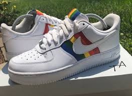 Black Air Forces With White Writing Nike Af1 Pride Edition Pride Shoes Custom Shoes Shoes