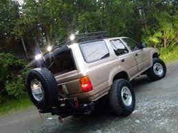 The roof racks are also available as a complete setup as well. Customized 1995 Toyota 4runner 2nd Gen Wasilla Alaska Roof Rack Swingout Tire Carrier Led Lights 3 0 Roadtires 4runner Toyota 4runner Truck Bumpers