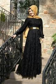 Hijab Muslimah Fashion Inspiration Black Lace Prom Dress Soiree Dress Evening Dresses Prom