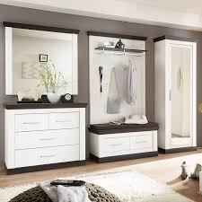 Einbaumöbel, garderobe, modern, weisse grifflose fronten, tipon, spiegel, schreiner, stauraum für eine familie. Flur Garderoben Set Im Landhaus Stil Salara 61 In Pine Weiss Wenge Nb