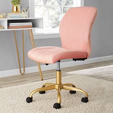 Mainstays Plush Velvet Office Chair Pearl Blush Walmart Com Velvet Office Chair Pink Office Chair Home Office Chairs