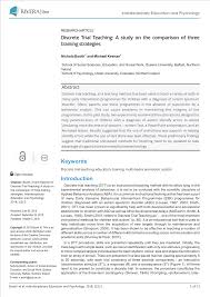 Pdf Discrete Trial Teaching A Study On The Comparison Of Three Training Strategies