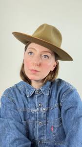 Vintage 1960s Stetson Distressed Bound Edge Felt Fedora Cowboy Hat 6 7/8