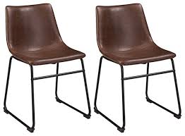 Ashley Furniture Signature Design Centiar Dining Chairs Set Of 2 Mid Century Modern Style Black Me Leather Dining Chairs Dining Chairs Ashley Furniture