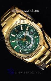 Rolex skydweller rose gold chocolate dial oysterflex 326235. Free Shipping On Rolex Skydweller Swiss Watch In 18k Yellow Gold Case Diw Edition Green Dial