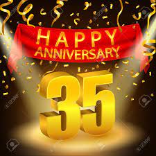 Nintendo's 35th anniversary for the super mario series ended up feeling more like a corporate cash grab than a celebration of franchise history to most fans. Happy 35th Anniversary Celebration With Golden Confetti And Spotlight Stock Photo Picture And Royalty Free Image Image 94991569