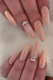 43 Crazy Gorgeous Nail Ideas For Coffin Shaped Nails Page 2 Of 4 Stayglam Coffin Shape Nails Rose Gold Nails Peach Nails