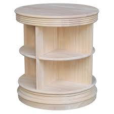 Discover round side tables at heal's, perfect for modern homes. Library Round Solid Wood End Table Unfinished Ot 47er
