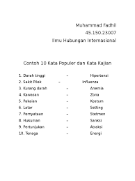 Notice to members of the english. Kata Populer Dan Kajian Kita