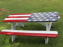 Pin By Diane Miller On Americana Themed Painted Picnic Tables Picnic Table Outdoor Remodel