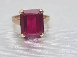 Ending may 16 at 4:41pm pdt. Vintage Antique Emerald Cut Ruby Ring 9ct 375 Yellow Gold Catawiki