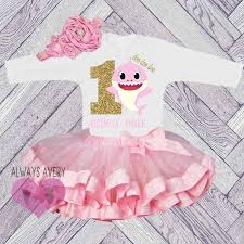 Girly Cute Birthday Outfits For 10 Year Olds Shark 1st Birthday Outfit Toddler Girl 1 Personalized First Birthday Set Winter One Year Old Birthday Shirt Tutu Skirt Set Pink Gold Shark Theme Birthday Shark Themed Birthday Party 1st Birthday