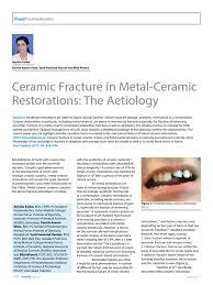 Before treatment (bt) image of the ceramic pot. Ceramic Fracture In Metal Ceramic Restorations The Aetiology Fracture Mechanics Fracture