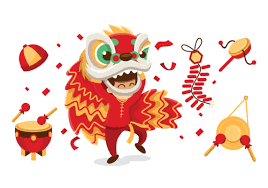 Lion Dance Vector Illustration Vector Art Design Chinese Lion Dance Dance Vector