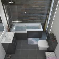 Patello Grey L Shape Shower Bath Suite Buy Online At Bathroom City Bathroom Suite Small Bathroom Bathroom Layout