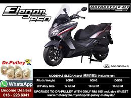 Borneo riders club adalah salah satu kelab bermotor jenis skuter yang bakal menyinari kelab motor yang sudah sedia ada di sabah khususnya di kota kinabalu. Modenas Elegan 250 Modification Dr Dr Pulley Malaysia Facebook