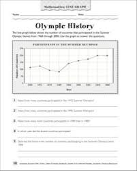 Olympic History Math Line Graph Grades 5 6 Printables Line Graphs Graphing Math
