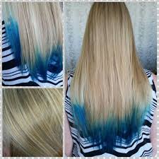 To ensure that your blonde hair journey starts off on the right foot, seek a professional! Natural Blonde With Bright Platinum Blonde Highlights D And Joico Cobalt Blue Tips Summer Hair Blue Tips Hair Blonde Hair With Blue Tips Blonde And Blue Hair