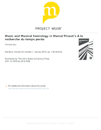 PDF) Music and Musical Semiology in Marcel Proust's À la recherche du temps  perdu