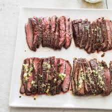In this video i will pan sear some flank steak in a cast iron pan and finish it in the oven. Pan Seared Flank Steak With Mustard Chive Butter Cook S Illustrated