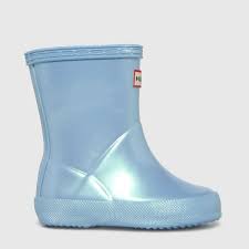 Girls Pale Blue Hunter Kids First Nebula Boots Schuh