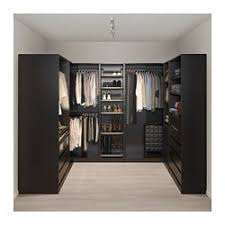 Every time i see it used on ikea's site, it's only adding on to the left hand side of a wardrobe, and never on the right. Pax Corner Wardrobe Black Brown Ikeapedia