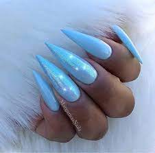 25 Amazing And Pretty Blue Nail Designs You Desire To Have Women Fashion Lifestyle Blog Shinecoco Com Baby Blue Nails Blue Nail Designs Blue Acrylic Nails