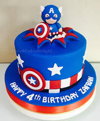 Cute Captain America Themed Cake For Zafran Happy 4th Birthday To You And Thank You Dear Captain America Birthday Cake Captain America Cake Themed Cakes