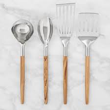 Williams Sonoma Stainless Steel Olivewood Utensils Stainless Steel Kitchen Utensils Cooking Utensils Set Williams Sonoma