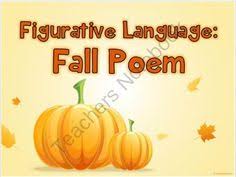 Figurative Language Fall Poem Activity Figurative Language Poem Activities School Creative