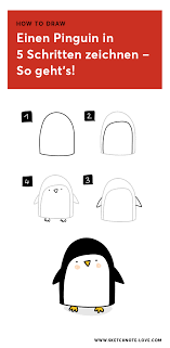 How To Draw Draw Penguins In 5 Steps In 2020 Penguin Drawing Easy Drawings Penguins