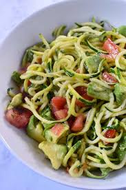 When ready to serve, drizzle on the dressing, close the bag and squeeze it all over until the dressing completely coats the salad. Zucchini Noodles Salad A Spiralizer Recipe Life S Ambrosia