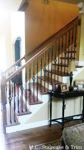 Iron Baluster Upgrade From M C Staircase Trim Removal Of Wooden Balusters And Installation Of Gothic Series Single Basket An Iron Balusters Stairscase Home