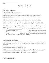 Why is it important that plant cells have both a cell membrane and a cell wall. Cell Structure Packet