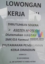 43 lowongan kerja kimia madiun bulan januari 2021.sebanyak 43 lowongan kerja madiun dan yang berhubungan dengan loker kimia madiun, rekrutmen kimia madiun, peluang kerja kimia madiun, peluang berkarir kimia madiun, pekerjaan kimia madiun di loker.my.id. Lowongan Kerja Kimia Farma Madiun Daftar Alamat Dokter Dan Faskes Bpjs Kesehatan Kota Madiun Tipssehatcantik Com Apabila Rekan Pencaker Sudah Sesuai Kriteria Diatas Dan Berminat Mengisi Lowongan Kerja Pt Kimia
