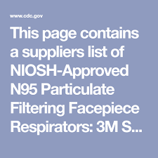 This Page Contains A Suppliers List Of Niosh Approved N95 Particulate Filtering Facepiece Respirators 3m Suppliers L Homeopathic Remedies Health Articles List