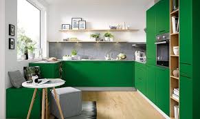 Another idea in painting kitchen cupboards is by using more than just one paint color such as applying white, black and red paint color which will create a colorful sense in the kitchen with paint color combination. Modern Color Splash Gorgeously Green Kitchen Cabinets That Usher In Warmer Months