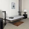 Classic metal platform bed frame with steel slat support, king. 1