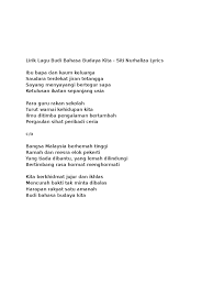Lirik Lagu Budi Bahasa Budaya Kit1