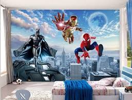 3d Batman Spiderman Iron Man Superhero 3d Photo Wallpaper Mural Wallpaper Superhero Wallpaper Photo Wallpaper