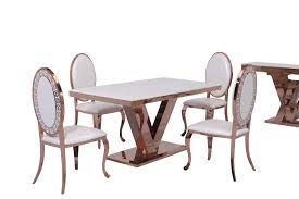 Located at cotton row, erwin. Rectangle Luxury Furniture Rose Gold Dining Table Set With White Marble Top China Home Furniture Set Dining Furniture Made In China Com