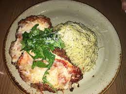 Layer 8 basil leaves over. Roma Chicken Parmesan Chicken Parm From The Old Country Two Giant Crispy Parmesan Breaded Chicken Breasts Smothered In Three Cheeses Mozzarella Provolone And Asiago Topped With Roma Tomato Sauce Garlic Parmesan Aioli