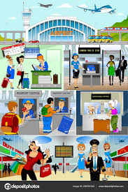 airport infographic set charts other elements vector