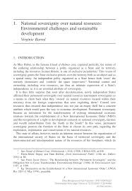 Pdf National Sovereignty Over Natural Resources Environmental Challenges And Sustainable Development