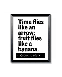 Time Flies Like An Arrow Fruit Flies Like A Banana Pun Linocut Print Groucho Marx Quote Time Flies Like By Wordsigiveby 11 50 Groucho Marx Quotes Time Quotes Time Flies Quotes