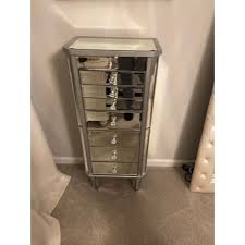 SEI Furniture Millicent Silver Mirrored Jewelry Armoire