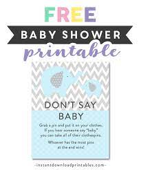 If you need directions/ideas on how to put the elephant guest book together or would like to personalize one, be sure to hop on over to my elephant baby shower guest book printable which walks you. Free Printable Baby Shower Light Blue Gray Chevron Elephant Baby Boy Game Don T Say Baby Instant Download Instant Download Printables