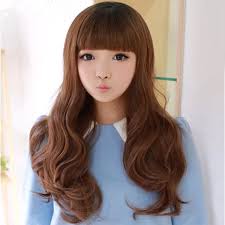 I am from india and i have seen this hairstyle most often and its always suits on the girls but it is more refreshing for me to seeing this hairstyle. Wholesale 2014 Latest Girls Long Hair Fluffy Wig Repair Face Neat Bangs Wavy Hair Pear Sweet Korean Girls Hairstyles Girls Size 18 Dresses Wig Freegirl With Ball Painting Aliexpress